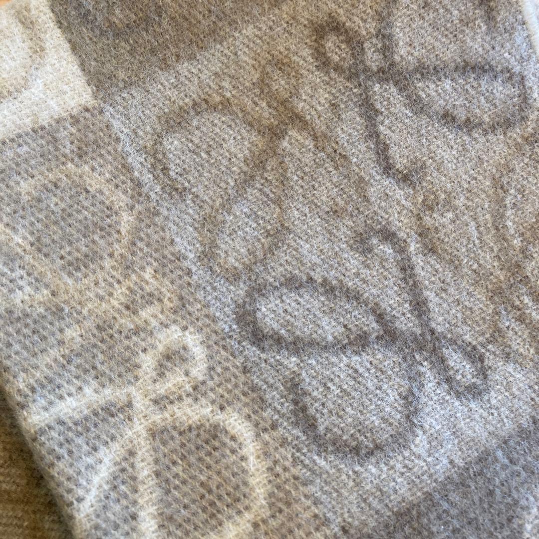 LOEWE マフラー カシミヤ ウール ベージュ系
