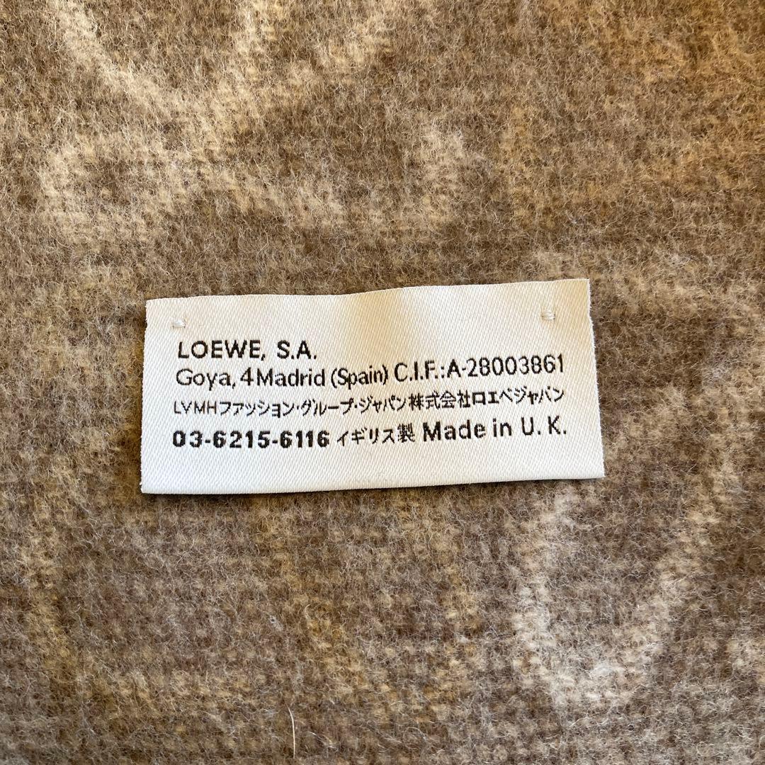 LOEWE マフラー カシミヤ ウール ベージュ系