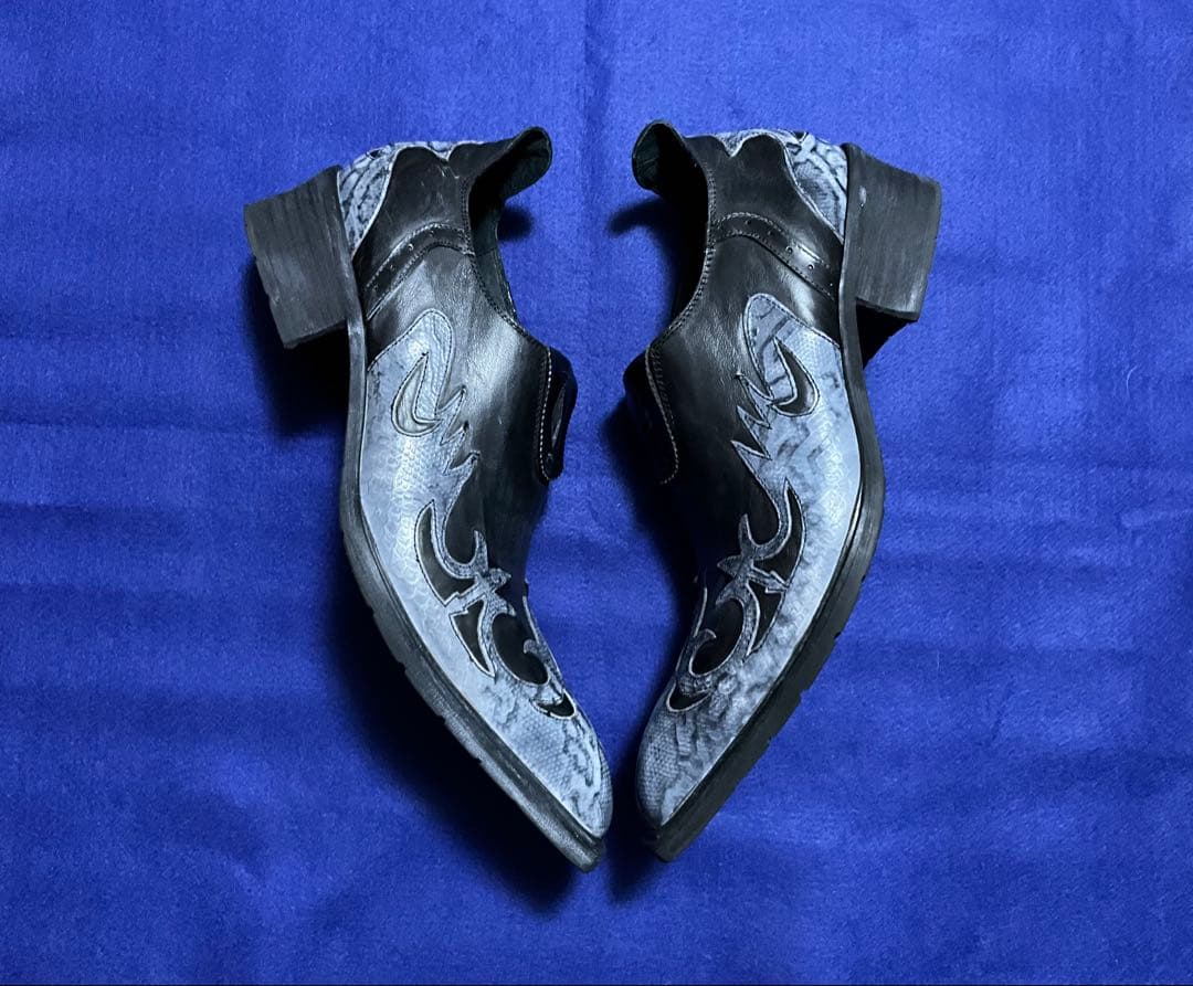 ⭐️BOREDOM ウエスタンショートブーツ⭐️パイソン⭐️新品未使用箱付⭐️ブラック