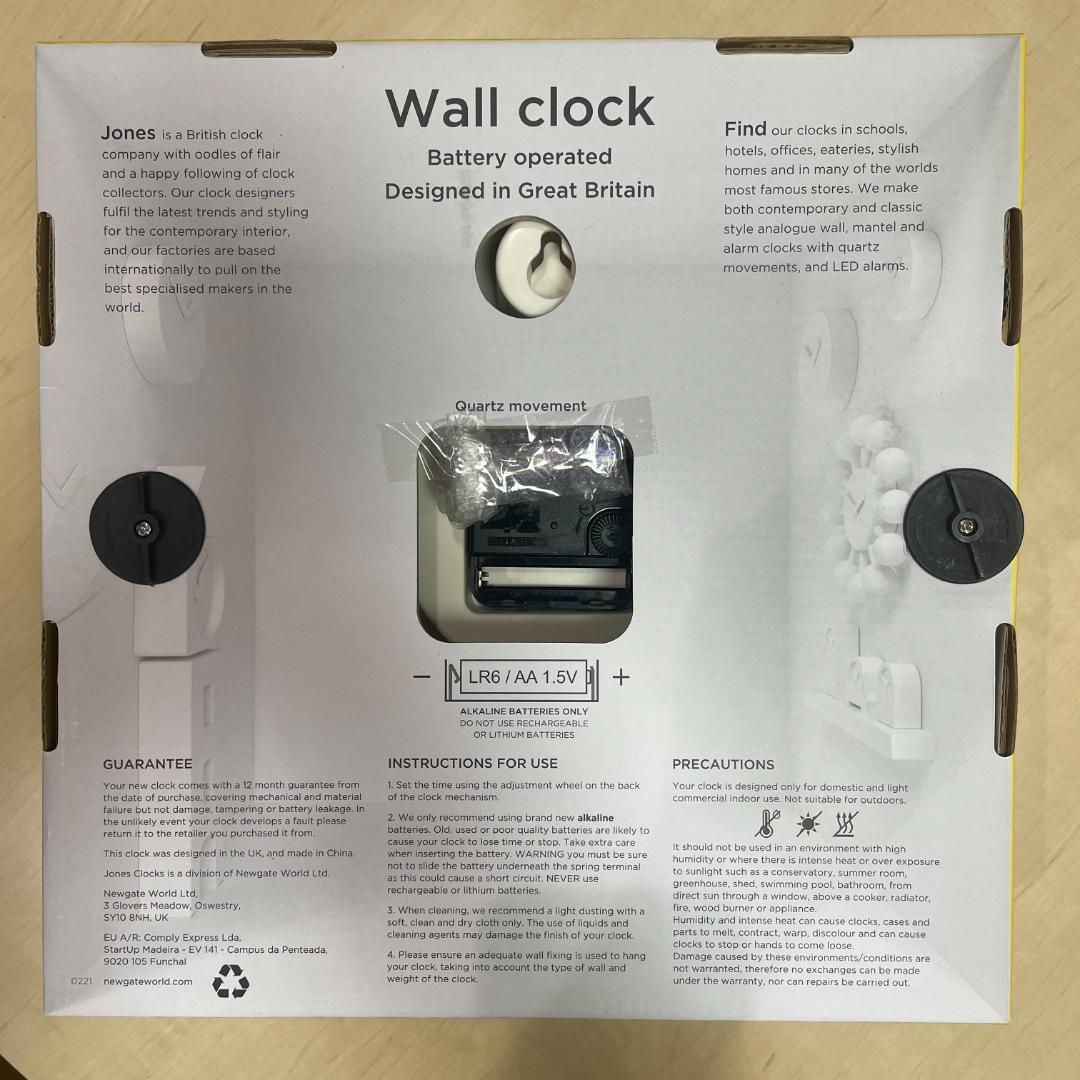 【新品同様】JONES CLOCKS プロペラ針 レトロデザイン 壁掛け時計