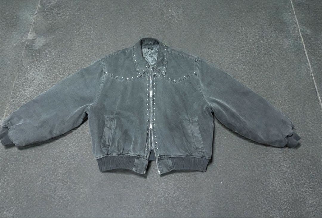 「スタッズ ウエスタンジャケット グレー 無骨 Y2K 古着」BELVET似