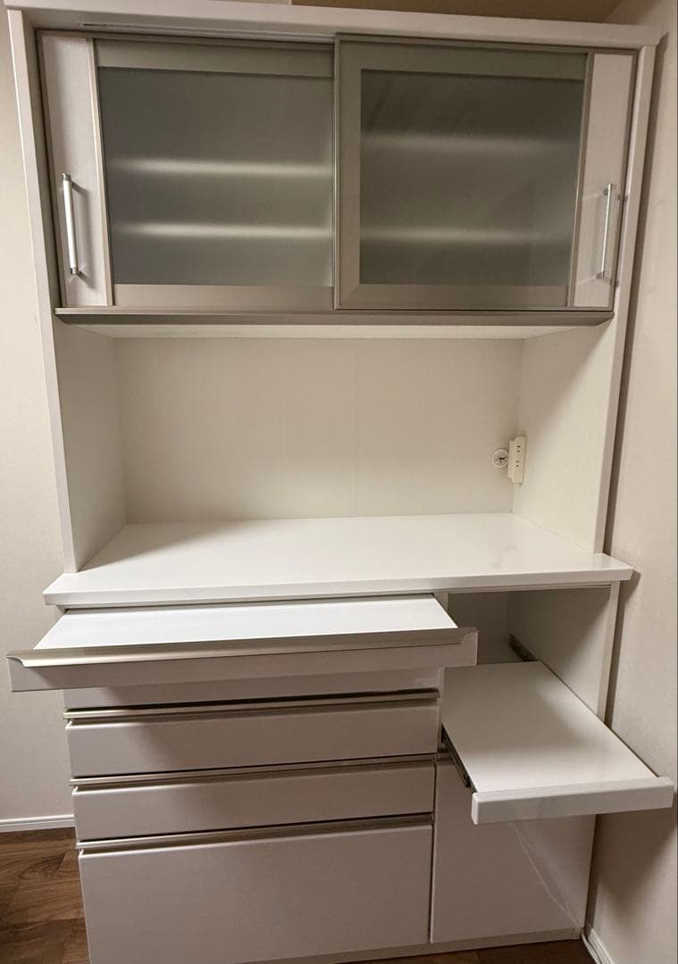 【値引き】ホワイト 大型キッチン収納 ダイニングボード 120 かねたや家具