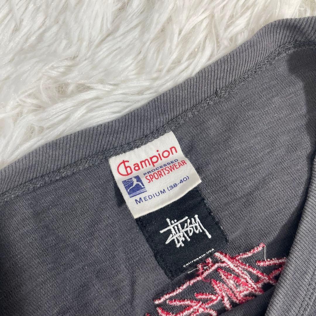 レア　OLD STUSSY SKULL WING チャンピオン製コラボＴ80