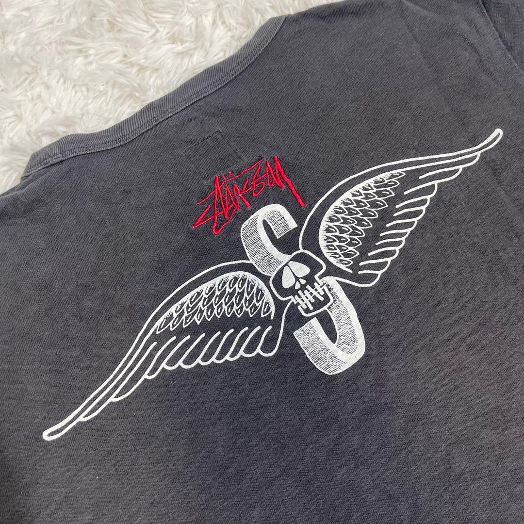 レア　OLD STUSSY SKULL WING チャンピオン製コラボＴ80