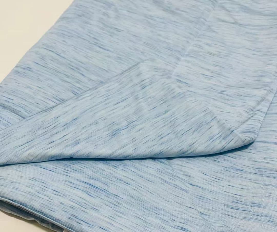 水色 ストライプ 敷きパッド ポリエステル