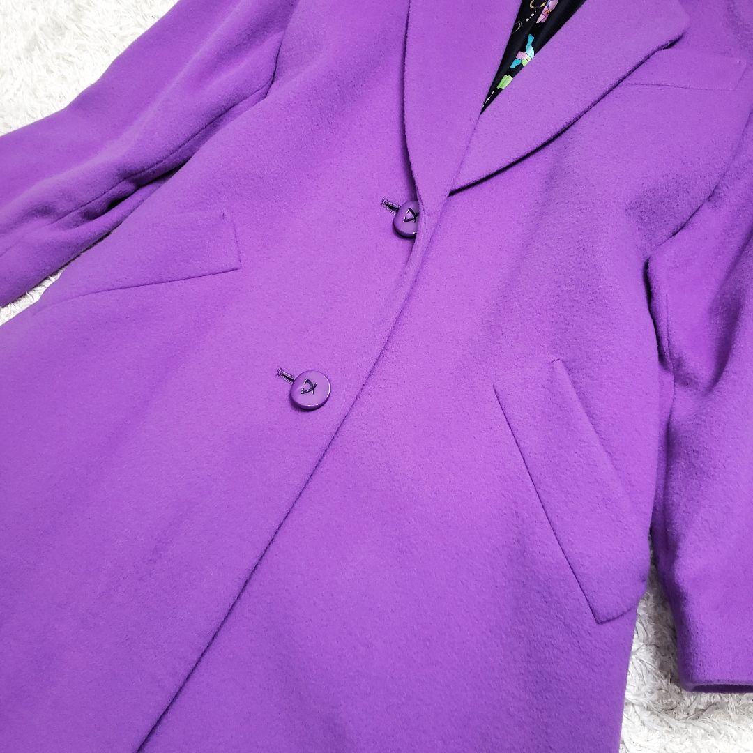 マリン レオナール カシミヤ100％チェスターコート 大人気✨花柄×宝石柄