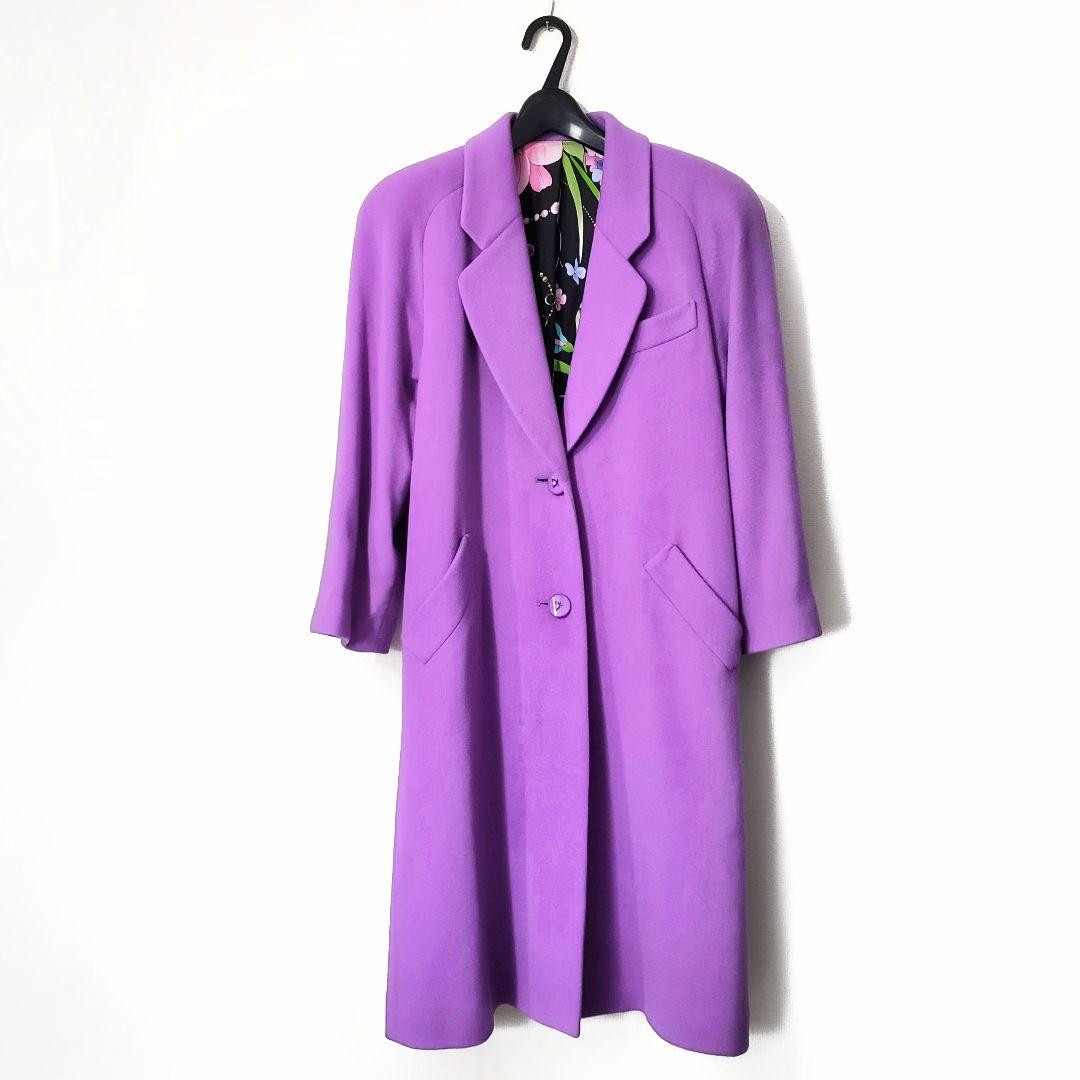 マリン レオナール カシミヤ100％チェスターコート 大人気✨花柄×宝石柄