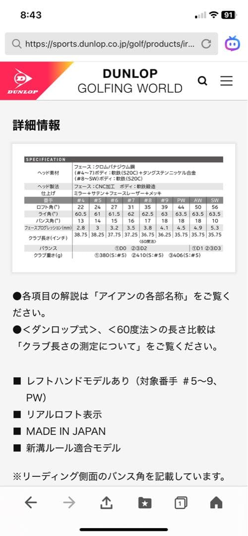 SRIXON ZXi5 アイアンセット6-P 5本セット　DG105 S