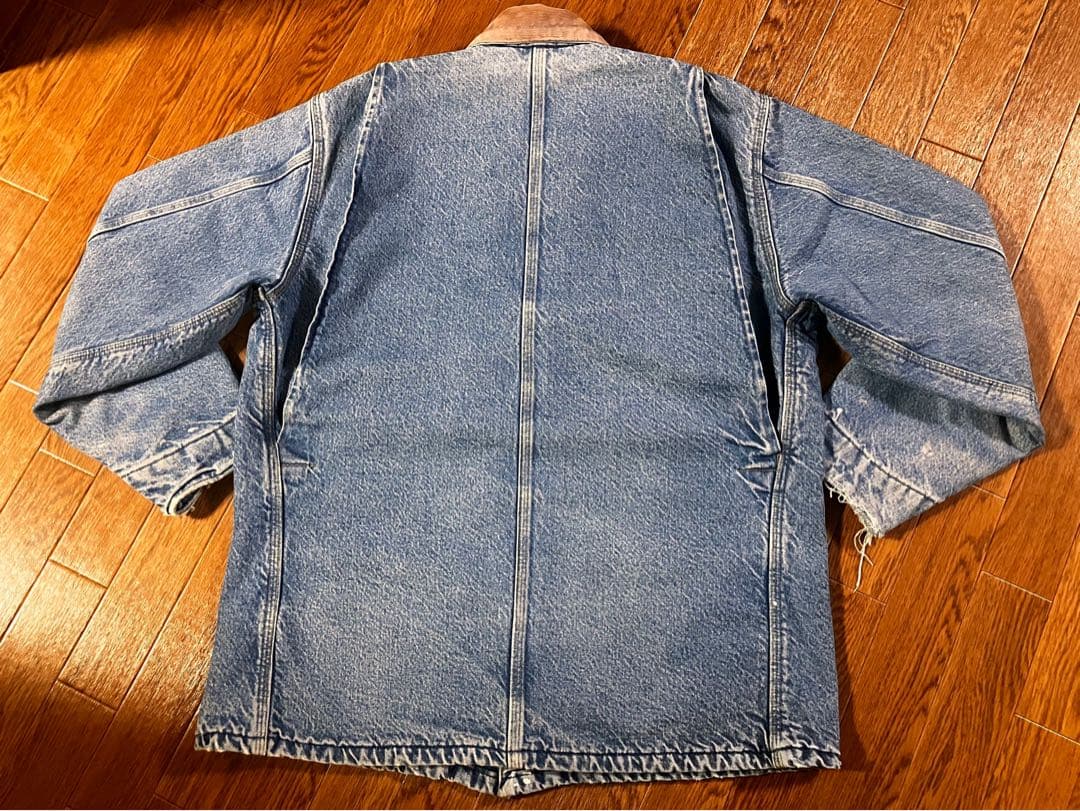 極上フェード 90s USA製 カーハート デニム チョアコート DST L