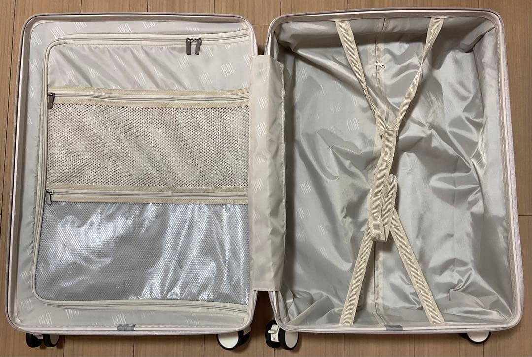 B4U TSAフロントオープン式キャリーケース　Mサイズ　ローズドラジェ