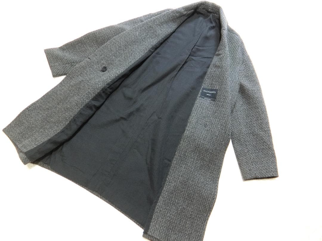 ALLSAINTS　オールセインツ　ツイード　チェスターコート　グレー　S