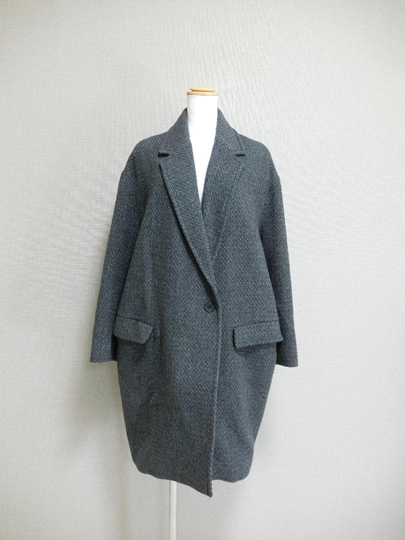 ALLSAINTS　オールセインツ　ツイード　チェスターコート　グレー　S