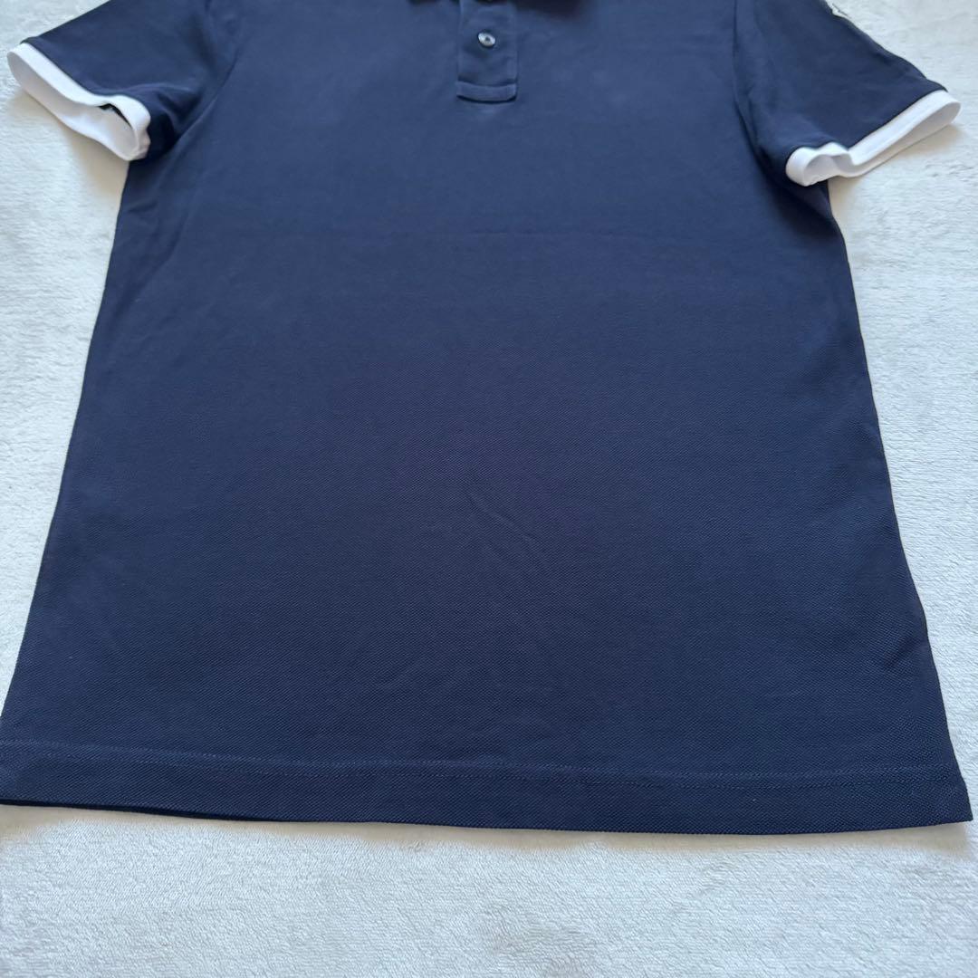 美品✨MONCLER モンクレール ポロシャツ S 紺×白 襟裏ロゴ シンプル