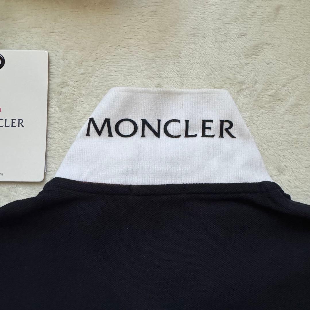 美品✨MONCLER モンクレール ポロシャツ S 紺×白 襟裏ロゴ シンプル