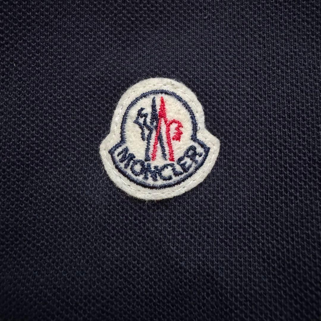 美品✨MONCLER モンクレール ポロシャツ S 紺×白 襟裏ロゴ シンプル