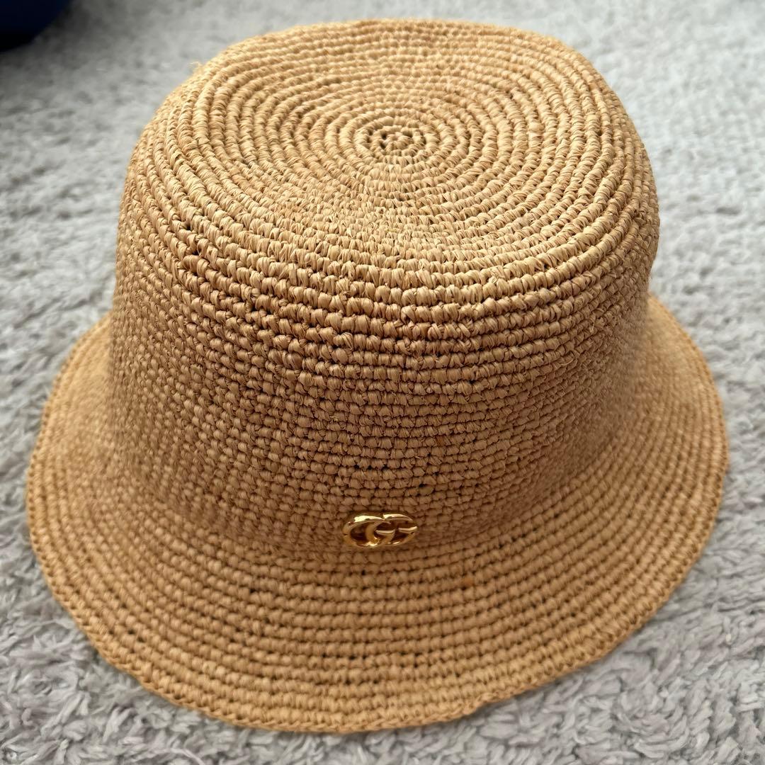 GUCCI 麦わら　バケットハット　最終値下げ