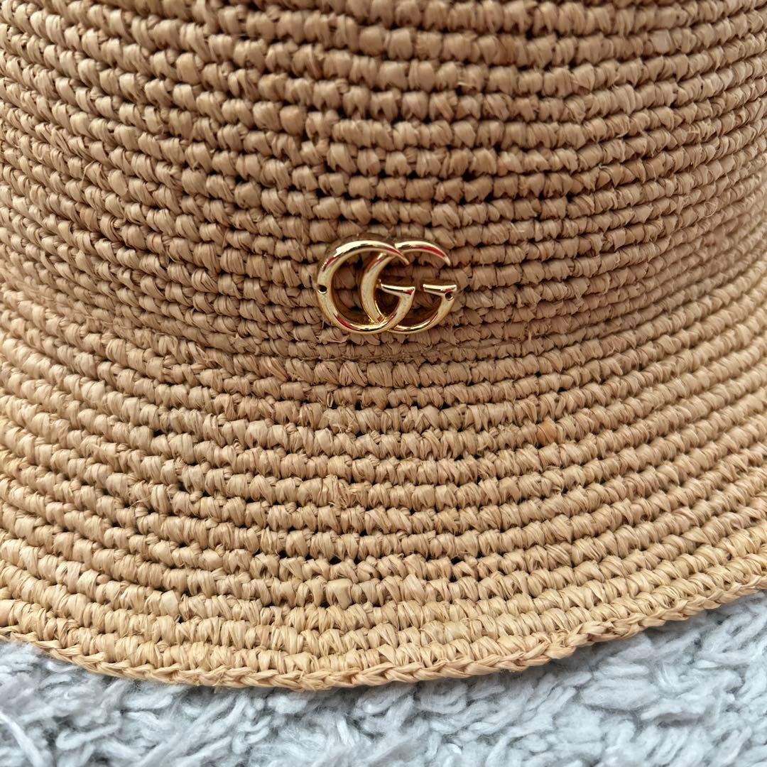 GUCCI 麦わら　バケットハット　最終値下げ