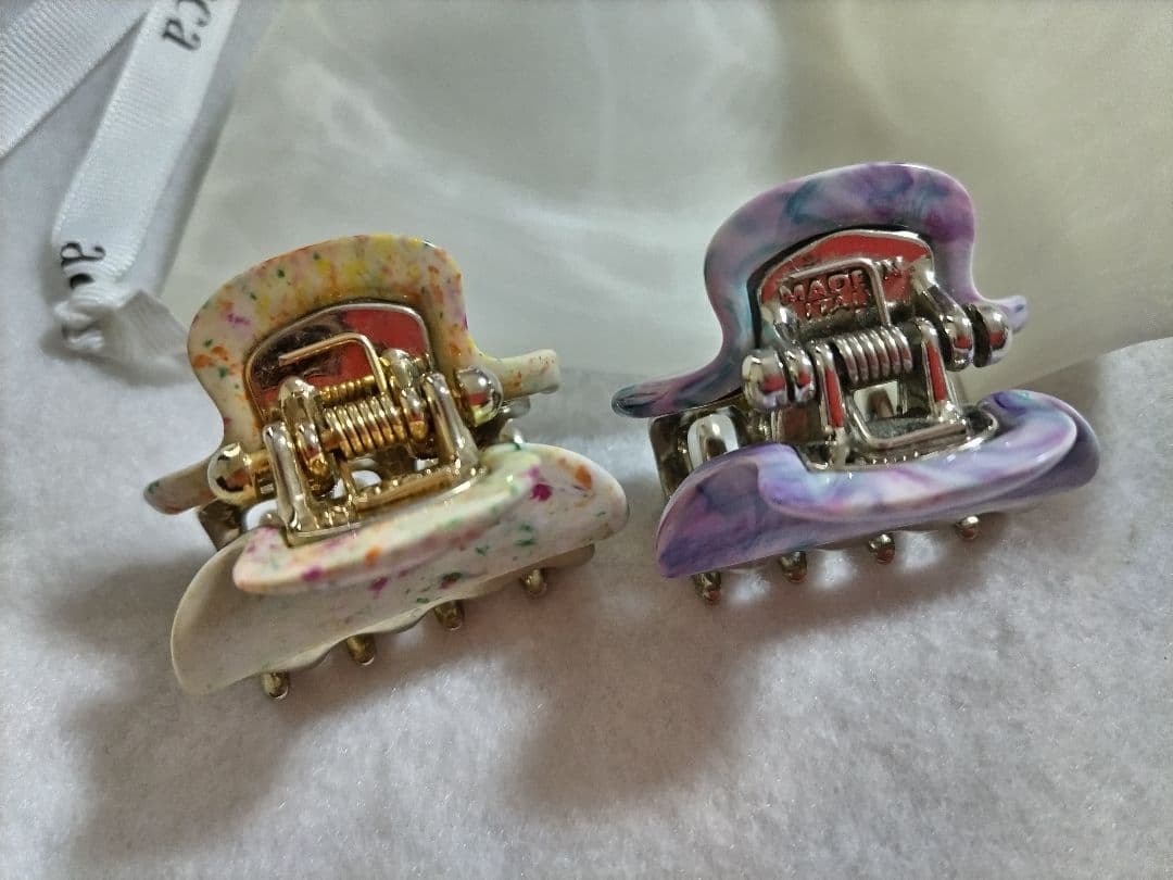 【美品/レア色】acca クリップ　マーブル　 2個セット　マルチカラー