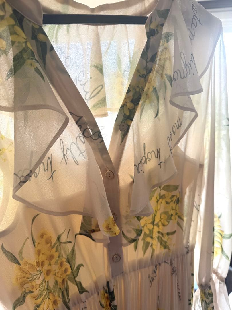 グレースコンチネンタル　フラワープリント ロングワンピース38