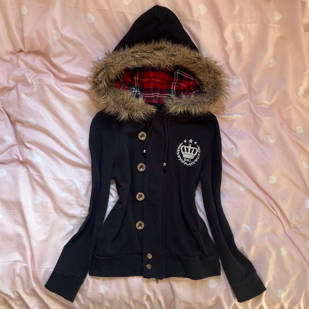 当時物LIZLISAdollファーダッフルパーカー平成女児ギャルy2kグランジ姫