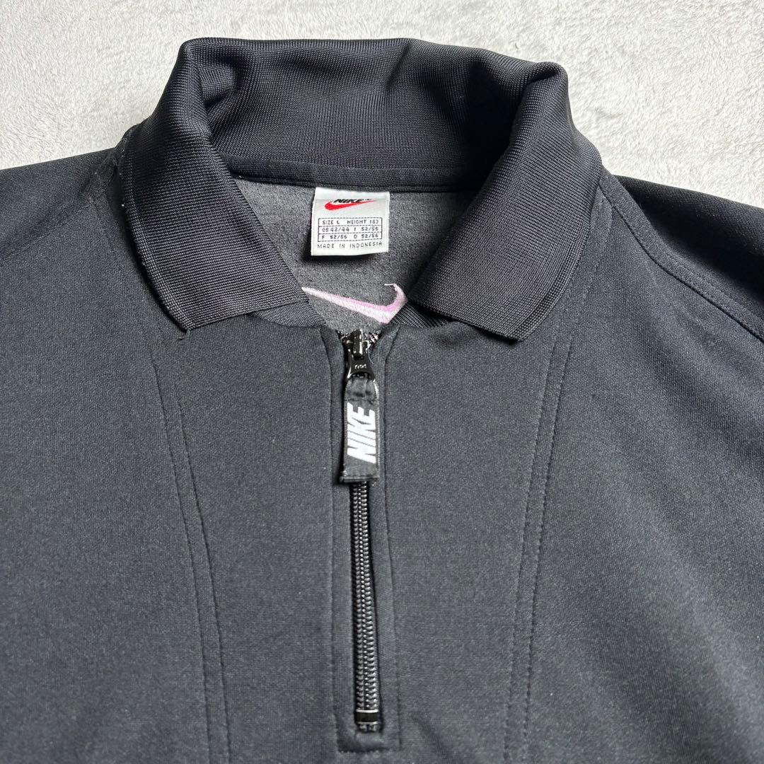 90s ナイキ ハーフジップ　プルオーバートラックジャケット　銀タグ　刺繍ロゴ