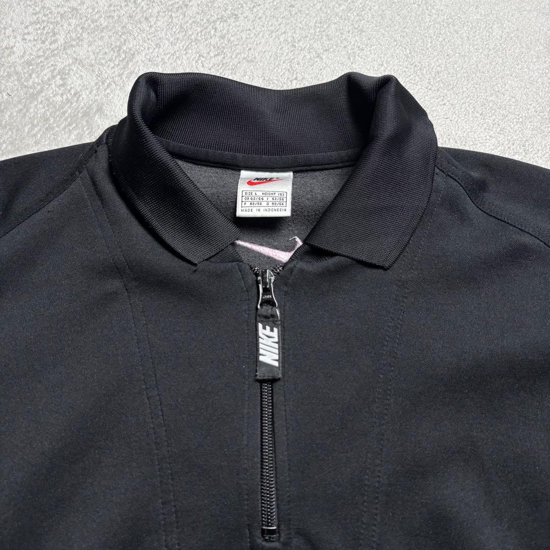 90s ナイキ ハーフジップ　プルオーバートラックジャケット　銀タグ　刺繍ロゴ