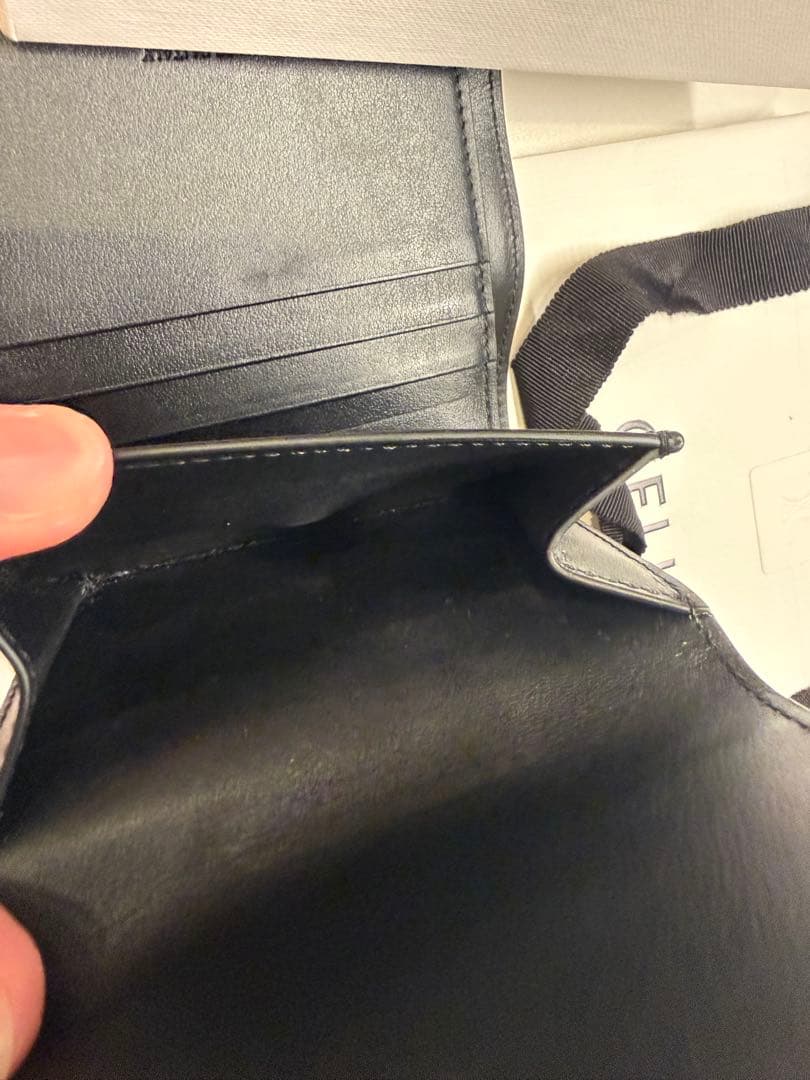 CELINE スモールフラップウォレット　トリオンフ　三つ折り財布　黒