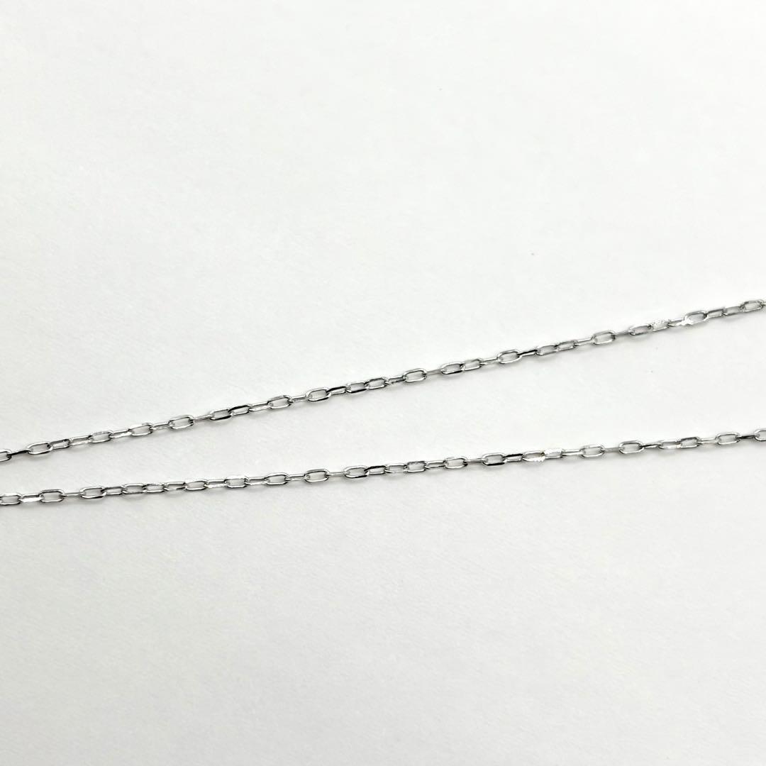 【新品同様】 ミキモト K18WG 0.08ct月モチーフ ダイヤ ネックレス