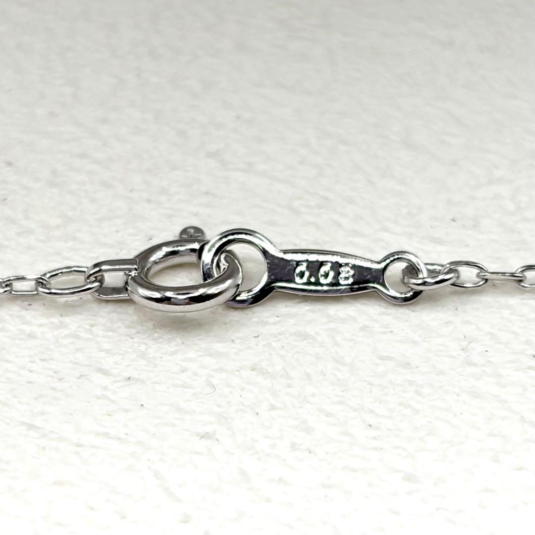 【新品同様】 ミキモト K18WG 0.08ct月モチーフ ダイヤ ネックレス