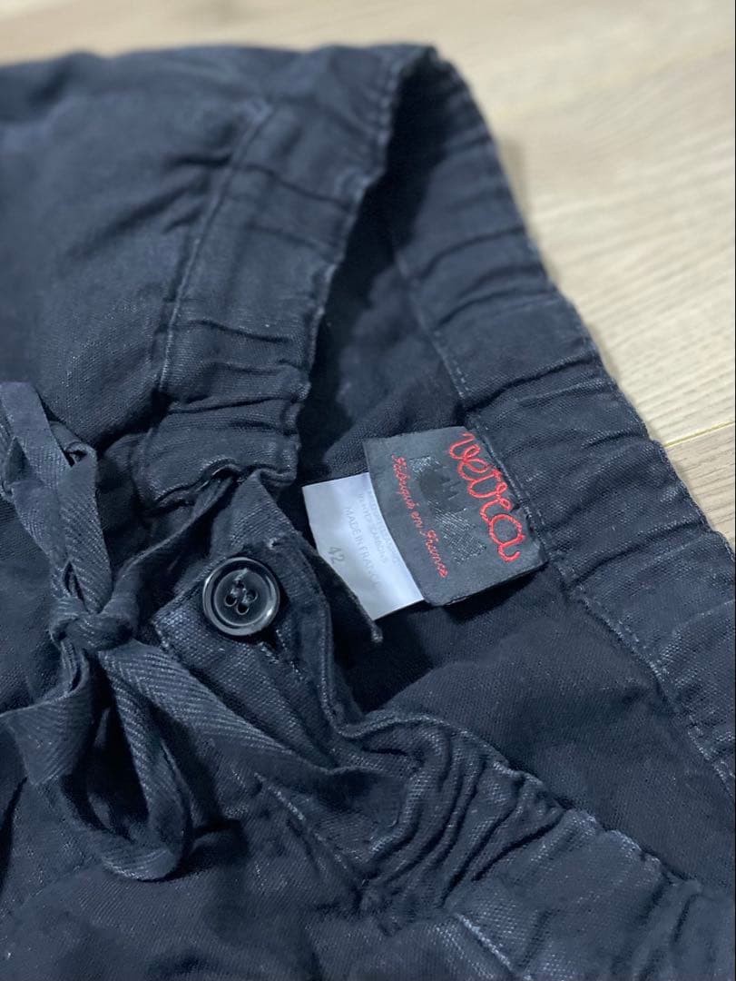 べトラ　リネン ブラック　フランス ビンテージ　ユーロ　モールスキン