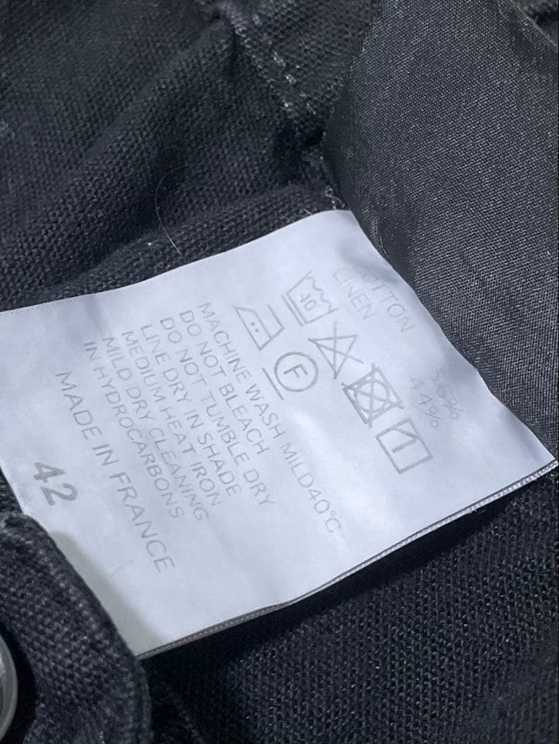 べトラ　リネン ブラック　フランス ビンテージ　ユーロ　モールスキン