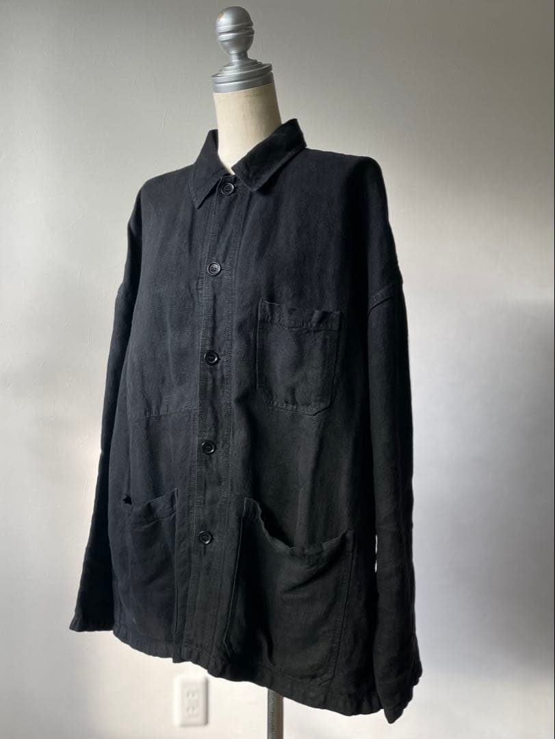 べトラ　リネン ブラック　フランス ビンテージ　ユーロ　モールスキン