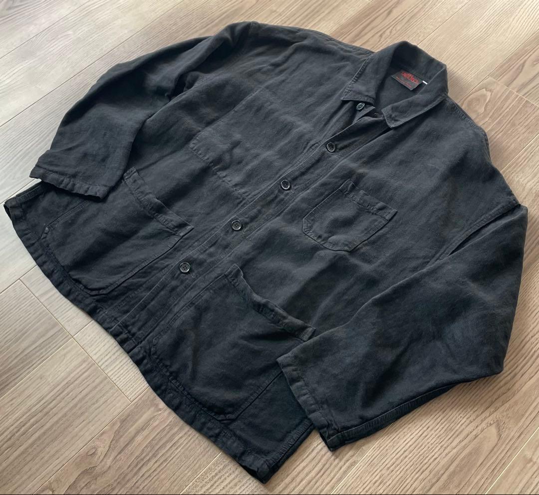 べトラ　リネン ブラック　フランス ビンテージ　ユーロ　モールスキン