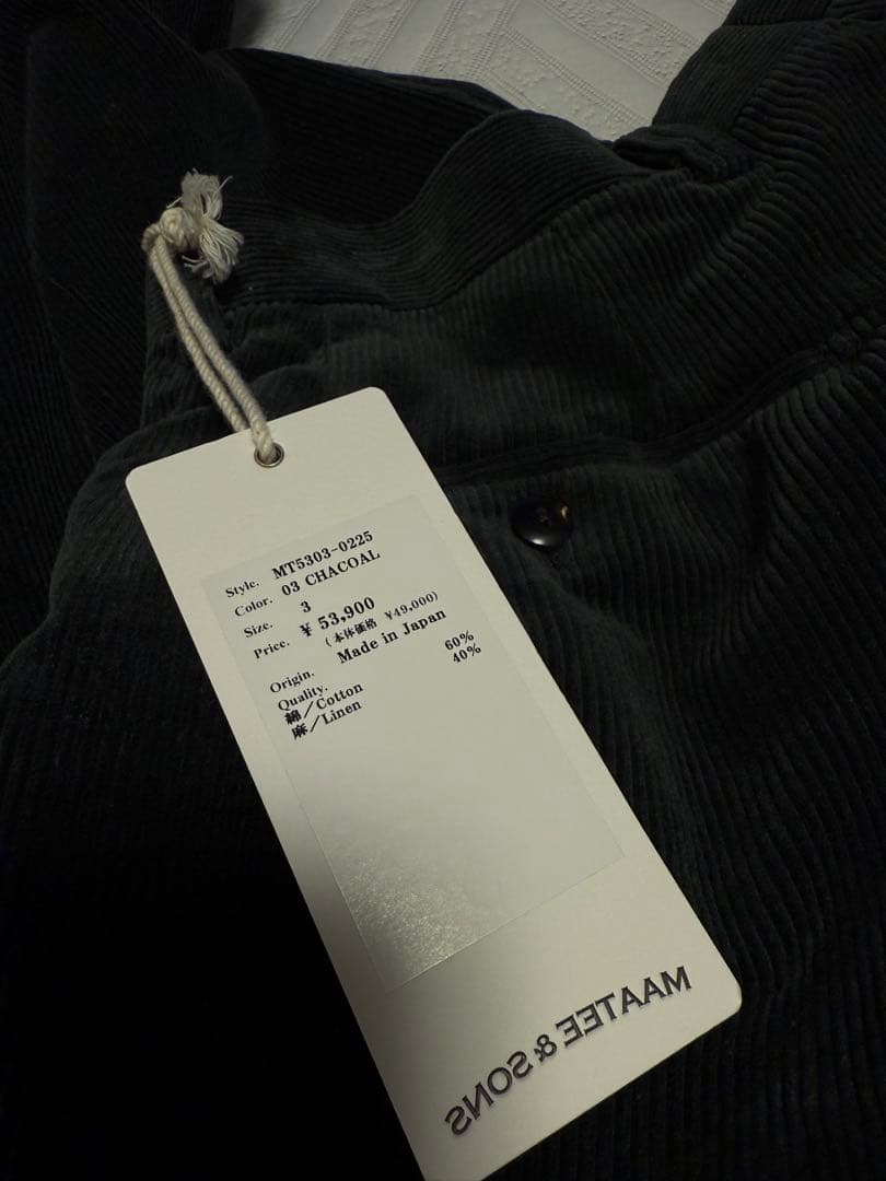 パンツ 2025AW MAATEE&SONS CHINO CHIC Charcoal