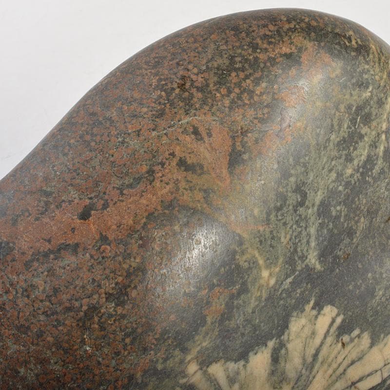 にの　鑑賞石　菊花石　置物　重さ約3019g　唐木台付　C　R6678