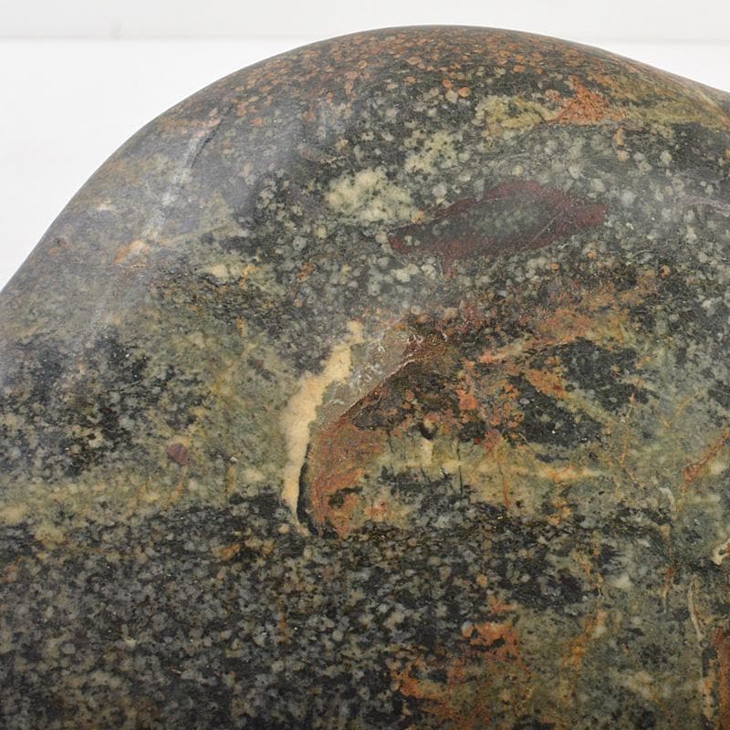 にの　鑑賞石　菊花石　置物　重さ約3019g　唐木台付　C　R6678