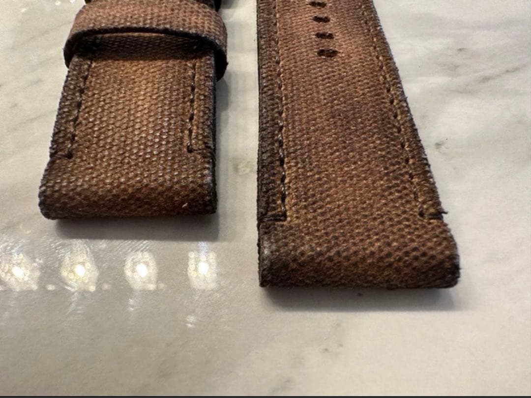 ハンドメイド パネライ 用 ベルト ヴィンテージ キャンバス 26mm 尾錠付