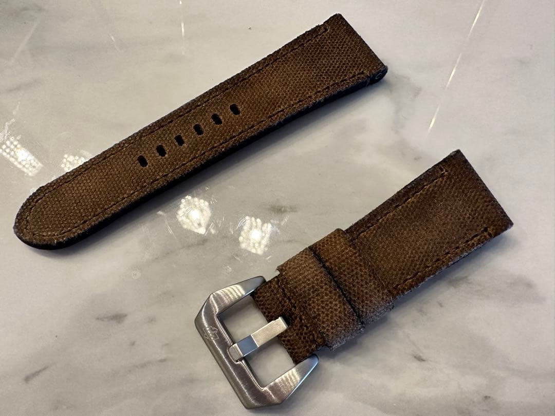 ハンドメイド パネライ 用 ベルト ヴィンテージ キャンバス 26mm 尾錠付