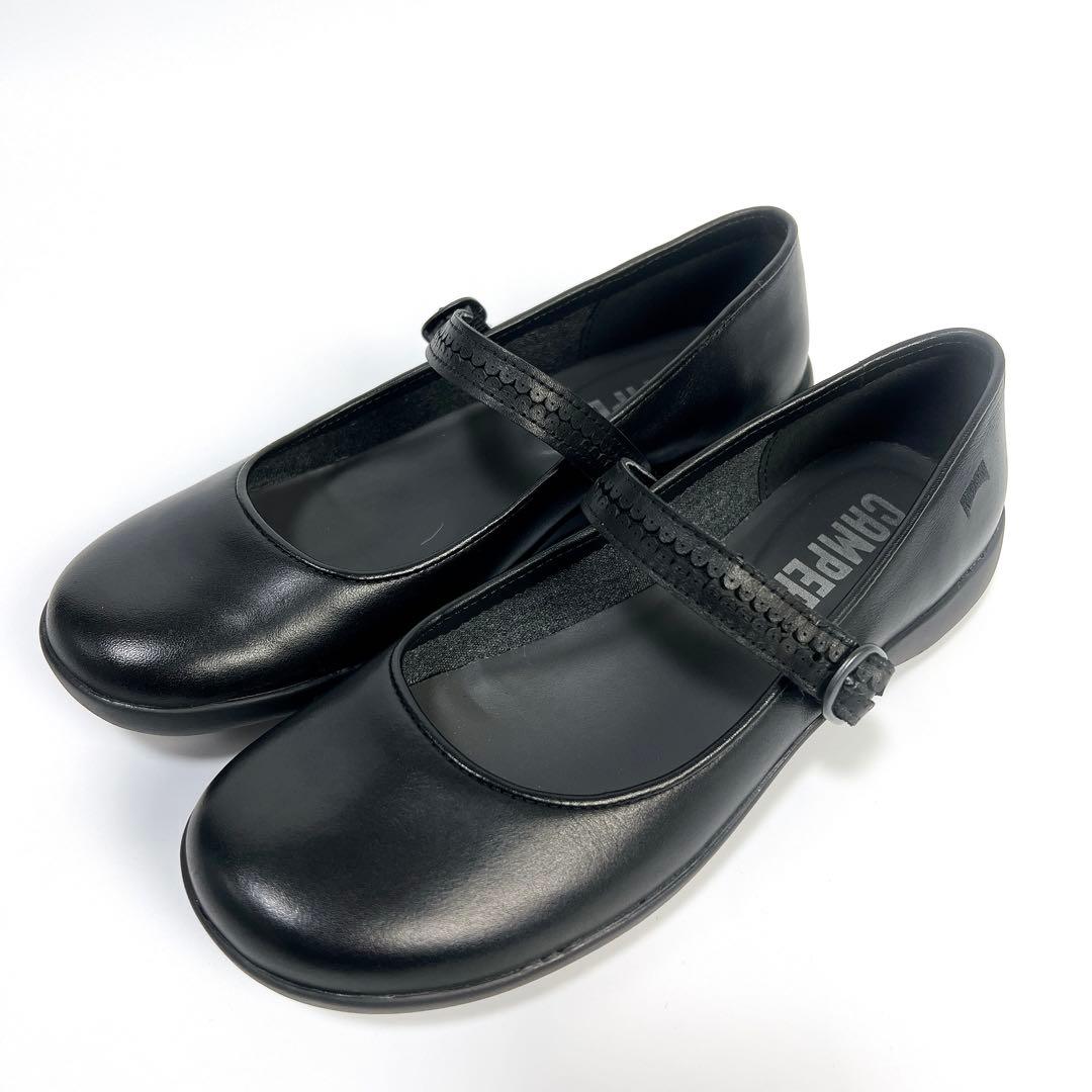 《極美品》カンペール スパイラルコメット フラットシューズ ブラック 36