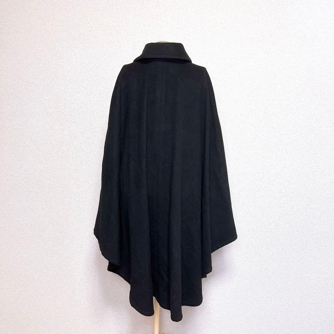 高級 カシミヤ アンゴラ ウール ポンチョ コート マント ショール 襟 ロング