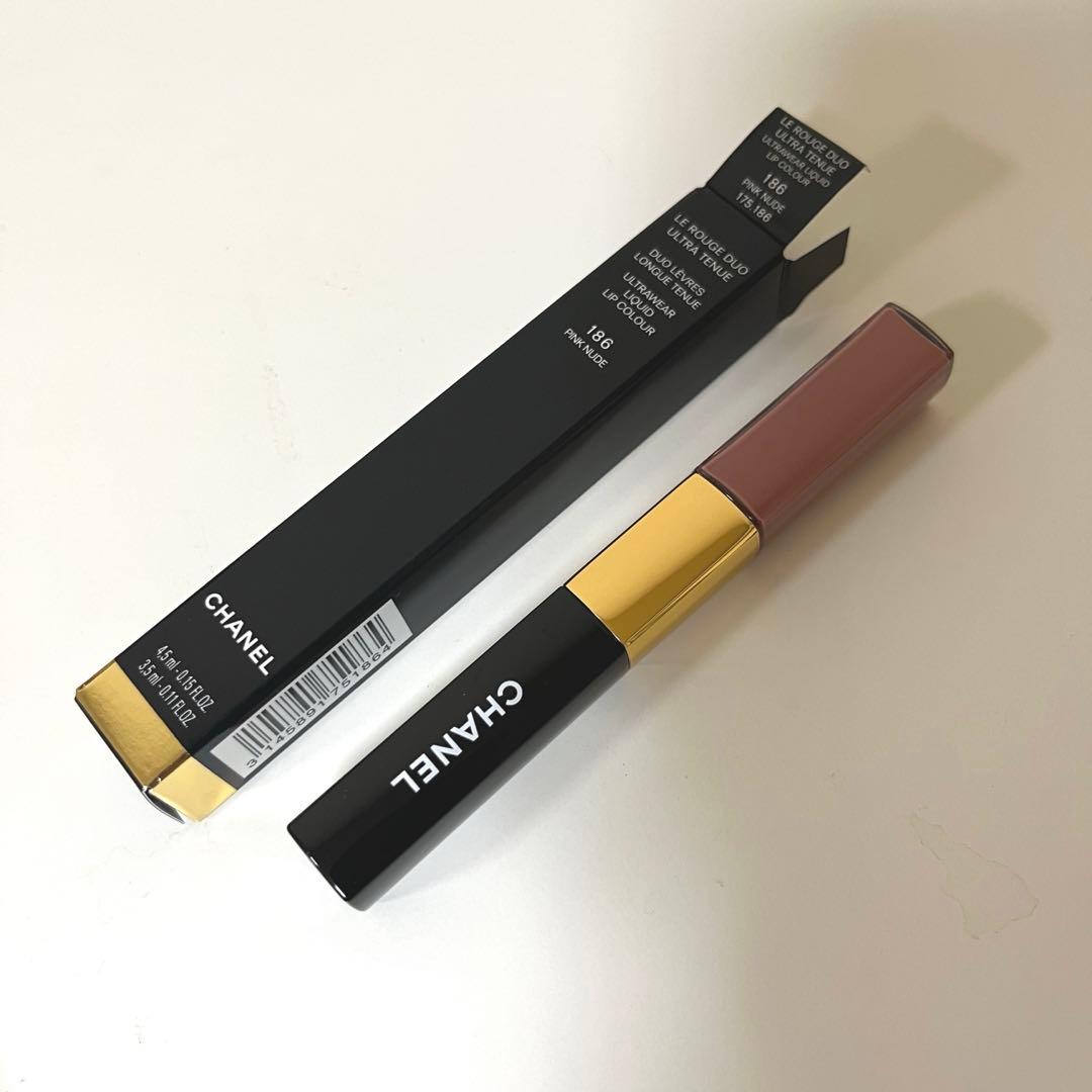 シャネルCHANELルルージュデュオウルトラトゥニュ186ピンクヌード　リップ