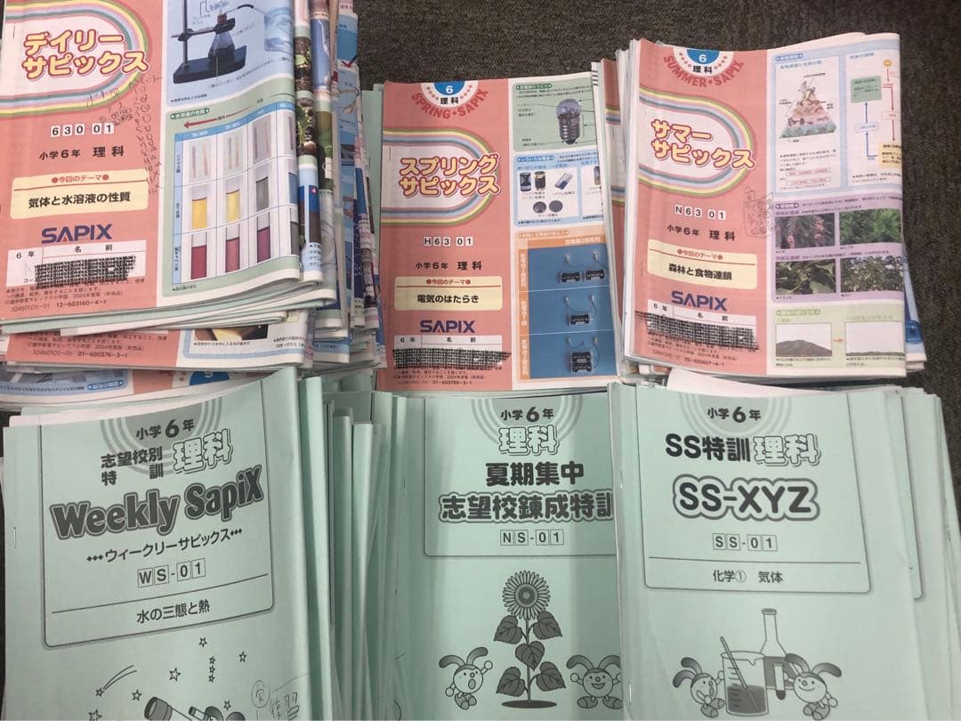 サピックス６年理科　デイリー/夏期集中/春夏/土特 /日特　中古　２０２５年受験