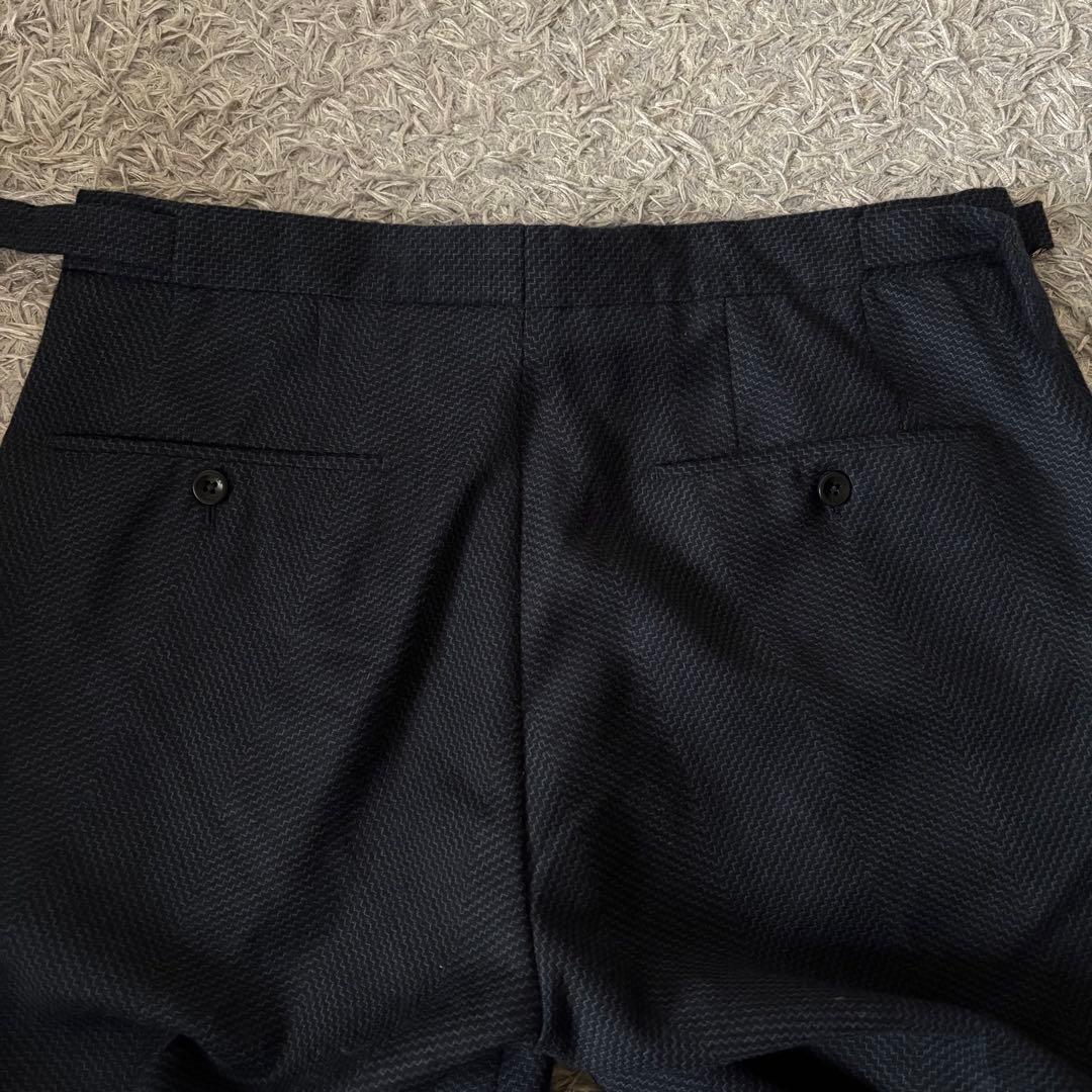 【48サイズ】INCOTEX スラックス カシミヤ混 サイドアジャスター ネイビ