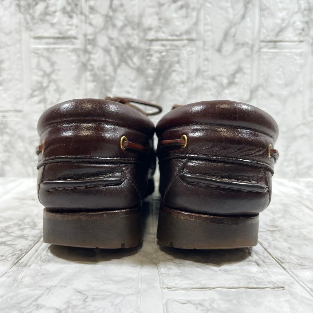 【美品】G.H BASS 3eye デッキシューズ　ダークブラウン　25㎝