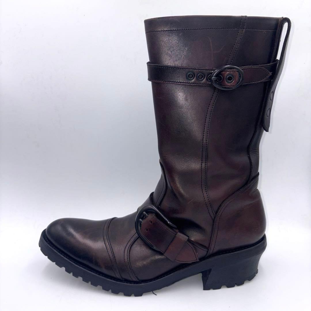 5351 POURLES HOMMES エンジニアブーツ【42】ブラウン Y2K