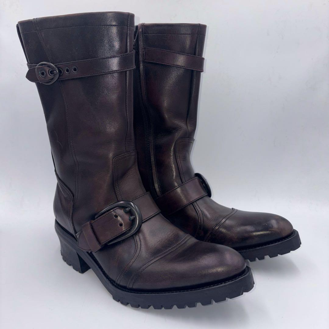 5351 POURLES HOMMES エンジニアブーツ【42】ブラウン Y2K