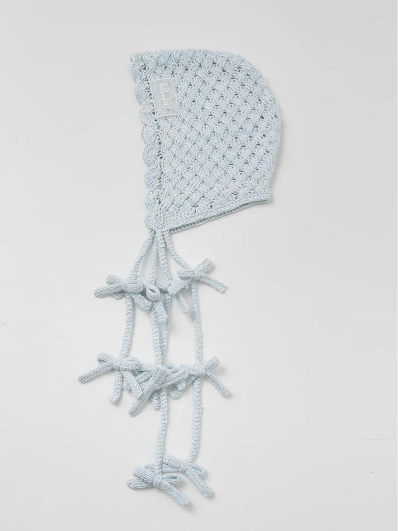 新品未開封 ダーリッチ アントルラックリボンニットボンネット サックス