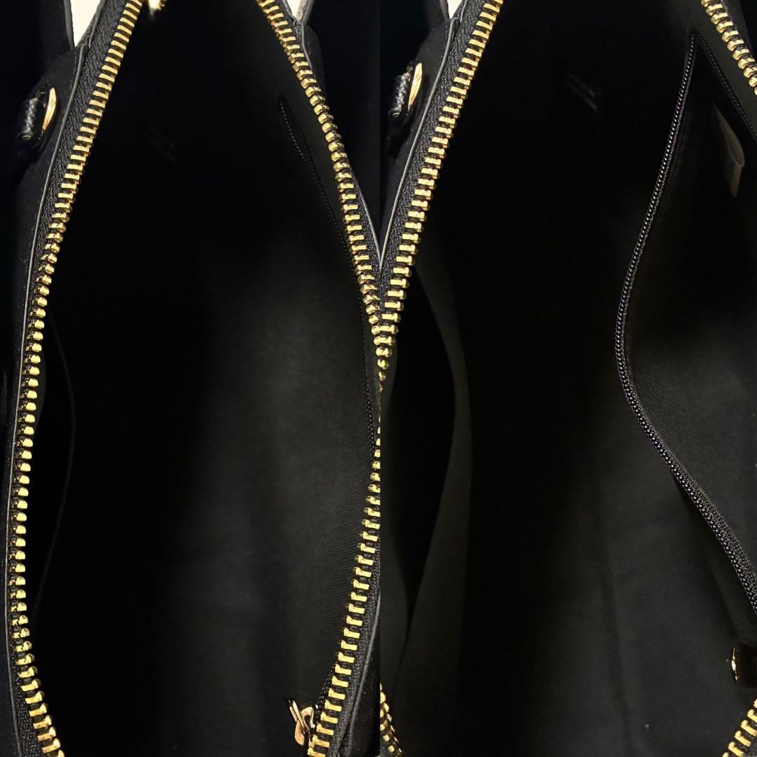 【未使用級/カード付】フルラ ミネルヴァ 2way ハンドバッグ レザー 黒