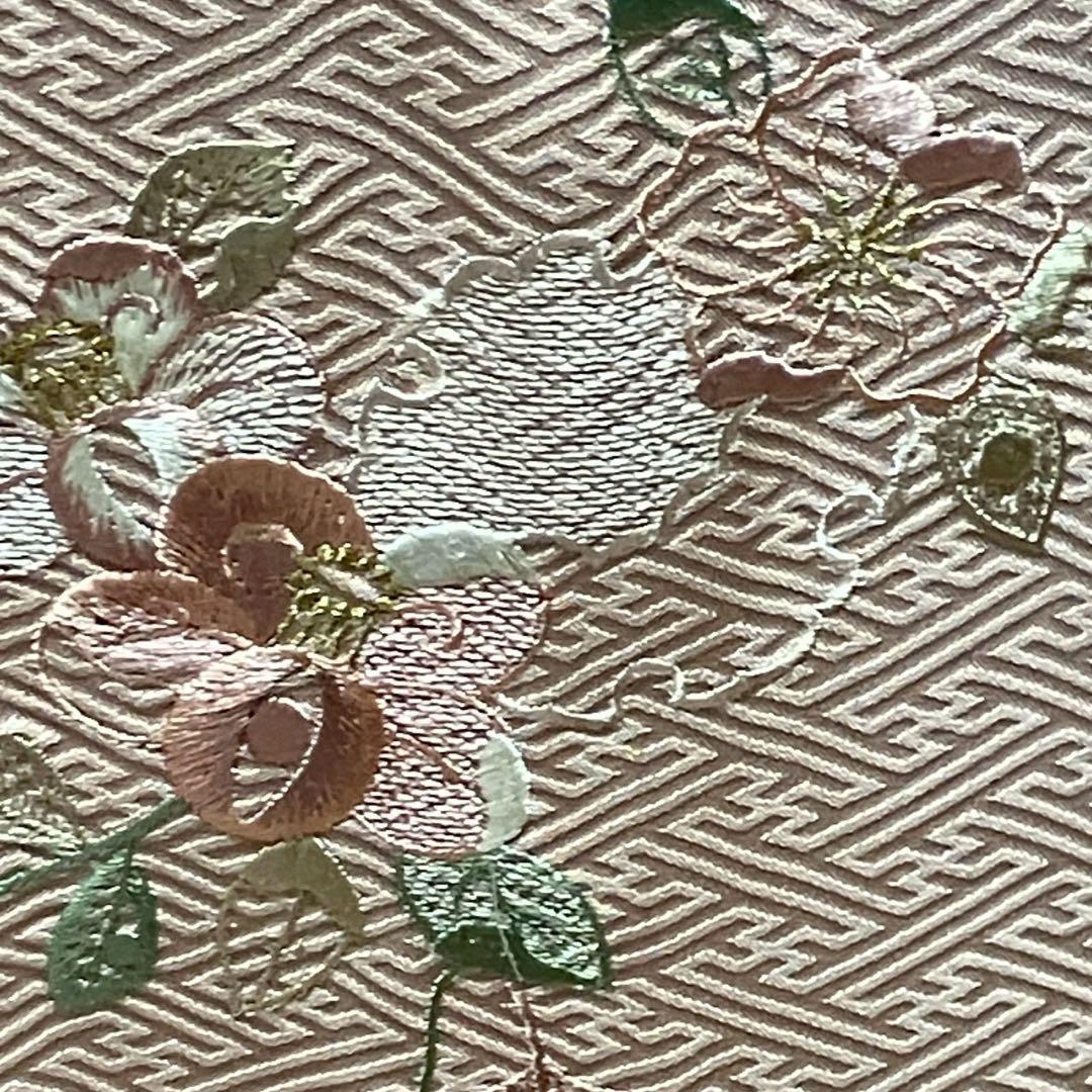 ごうすけぷ様［7160］訪問着 美品 花流水文様 絞り 刺繍幅広サイズ正絹着物袷