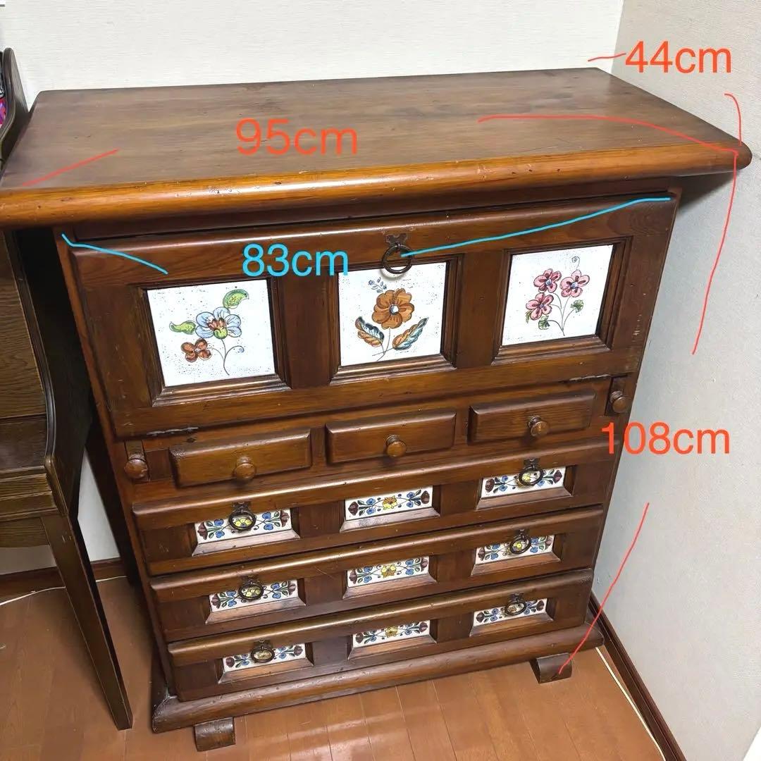 バレンシア ライティングビューロー イタリア製 アンティーク 引き出し 収納